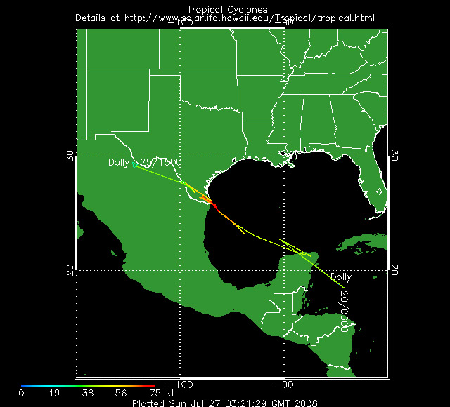 Coordinates Hurricane Dolly