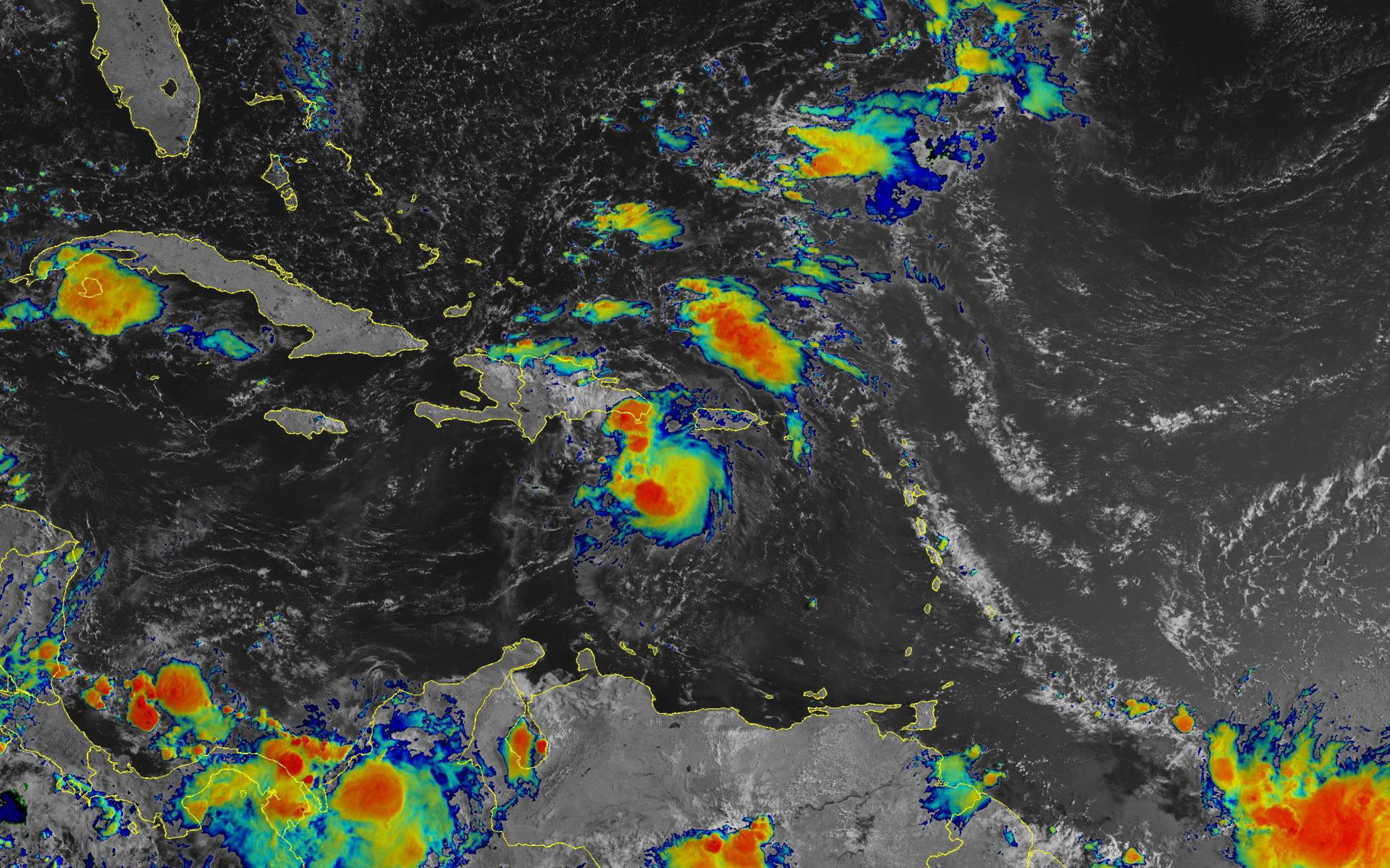Tropical Storm Fred, tropical storm conditions over much of the country