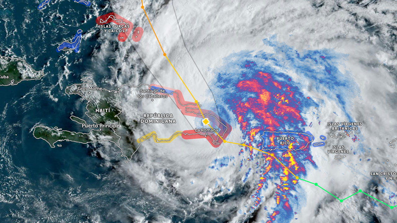 Hurricane Fiona between Punta Cana and Las Terrenas today